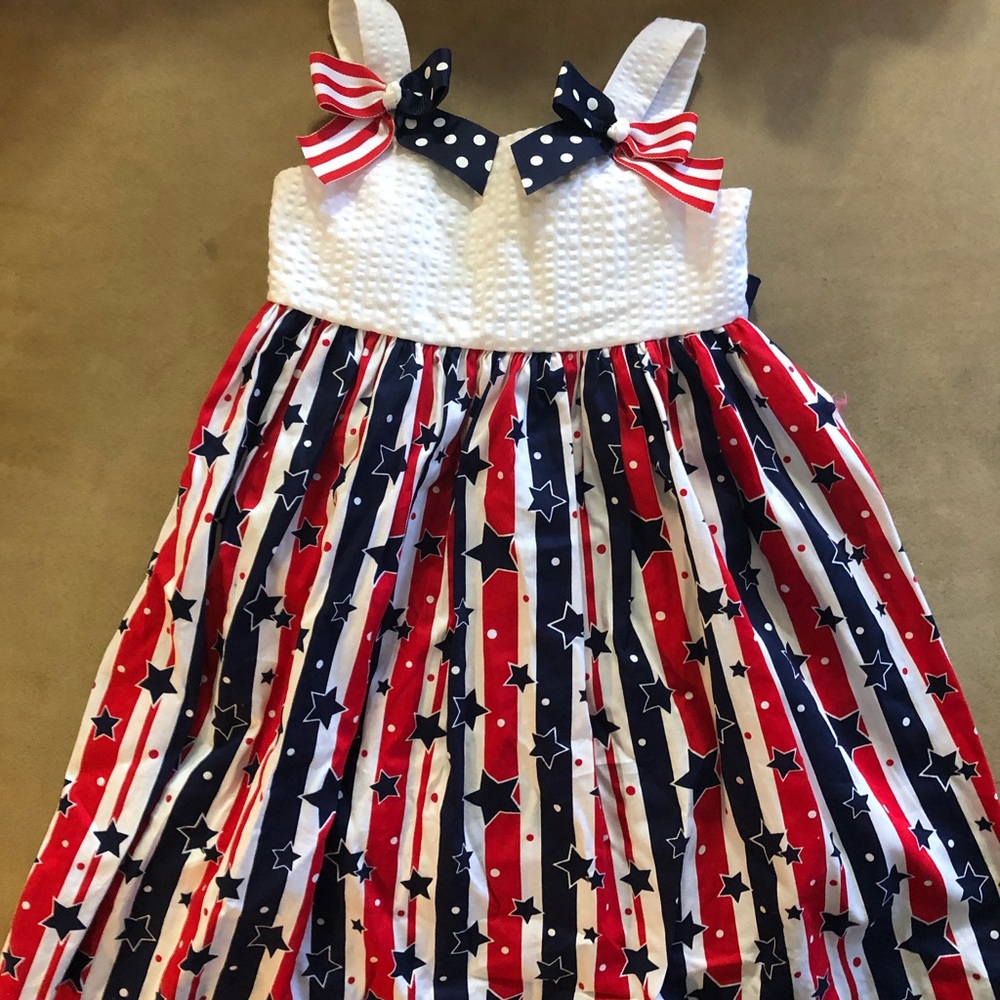 Patriotic dress with tie back 4T